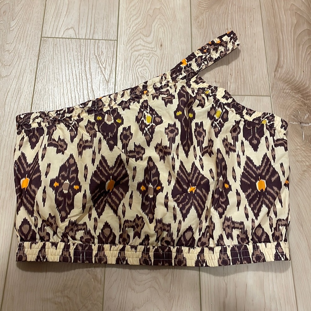 *4/$20* Bailey/44 Ikat Print One Shoulder Crop Top, sz L